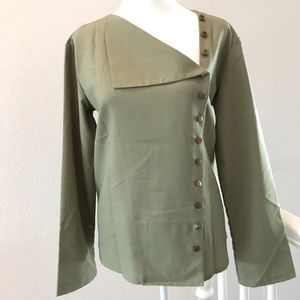 Sage Green Long Sleeves Blouse